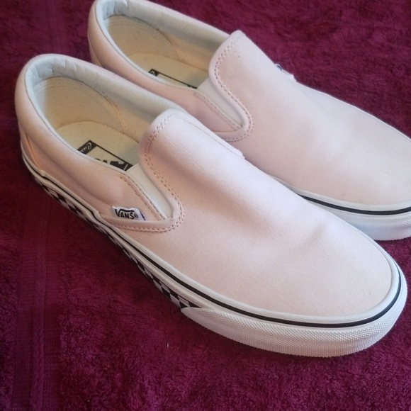 pale pink slip on vans